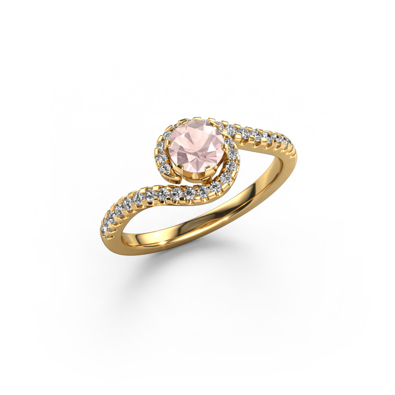 Image de Bague de fiançailles Elli 585 or jaune Champagne morganite 5 mm