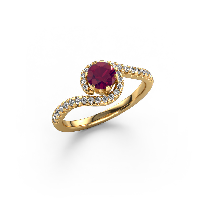 Bild von Verlobungsring Elli 585 Gold Rhodolit 5 mm
