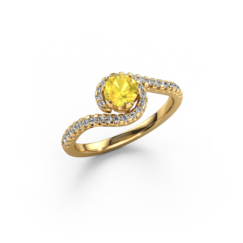Bild von Verlobungsring Elli 585 Gold Gelb Saphir 5 mm