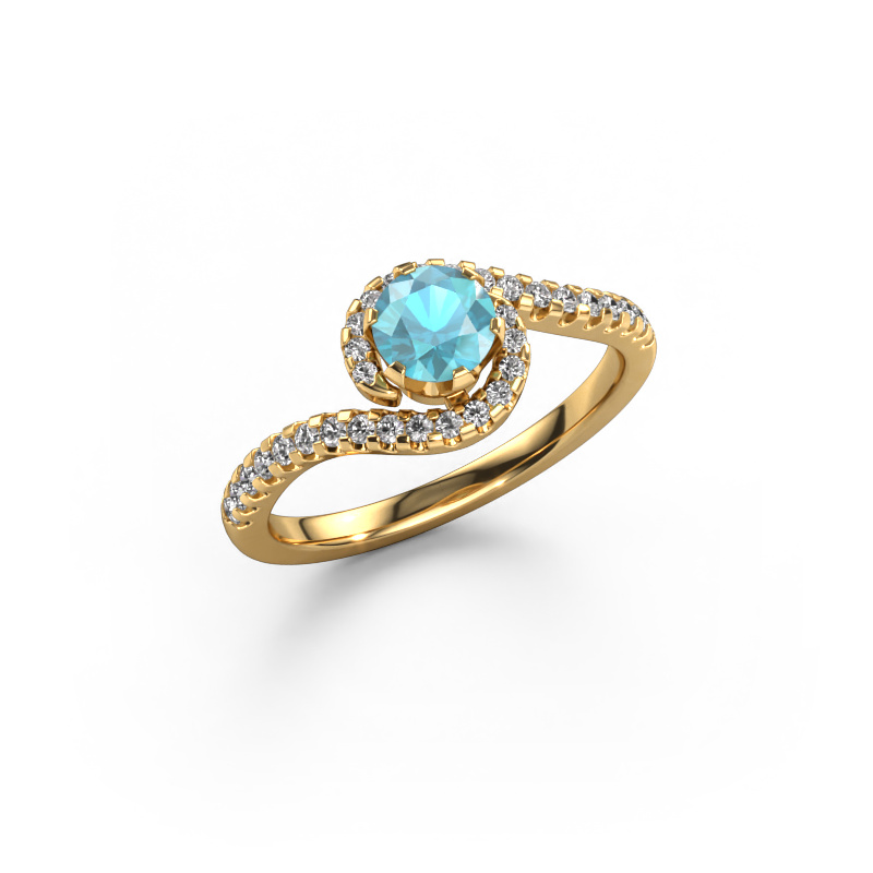 Bild von Verlobungsring Elli 585 Gold Blau Topas 5 mm