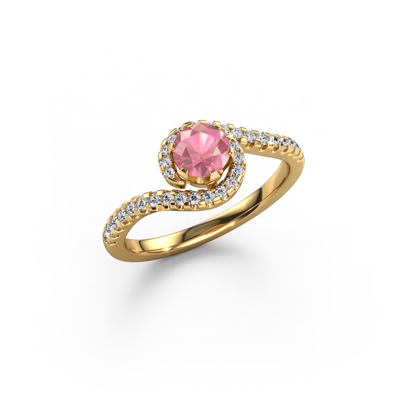 Image of Engagement ring Elli 585 gold Tourmaline pink 5 mm