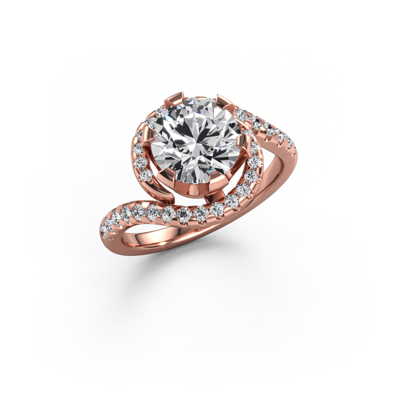 Image de Bague de fiançailles Elli 585 or rose Diamant synthétique 2.399 crt