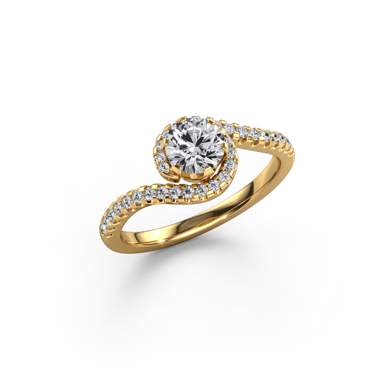 Image de Bague de fiançailles Elli 585 or jaune Diamant synthétique 0.852 crt