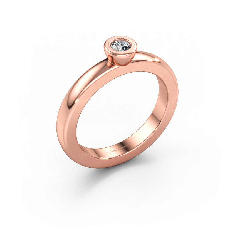 Immagine di Anello componibile Eloise Round 585 oro rosa Diamante lab grown 0.10 crt