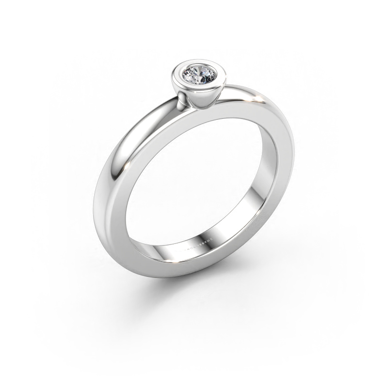 Immagine di Anello componibile Eloise Round 585 oro bianco Diamante lab grown 0.10 crt