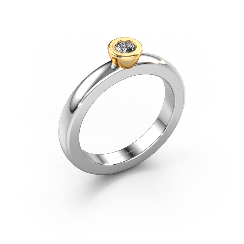 Image of Stacking ring Eloise Round 585 white gold Diamond 0.10 crt