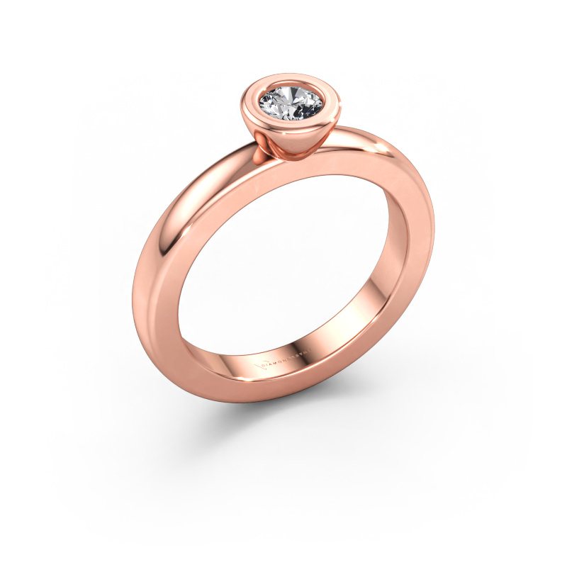 Immagine di Anello componibile Eloise Round 585 oro rosa Diamante lab grown 0.25 crt