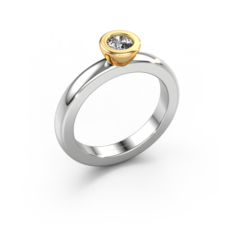 Image of Stacking ring Eloise Round 585 white gold Diamond 0.25 crt