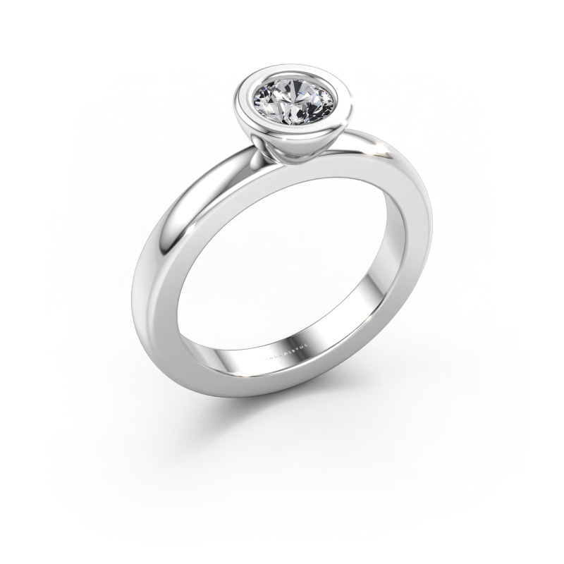 Bild av Stapelbar ring Eloise Round 585 vitt guld Labbodlad diamant 0.50 crt