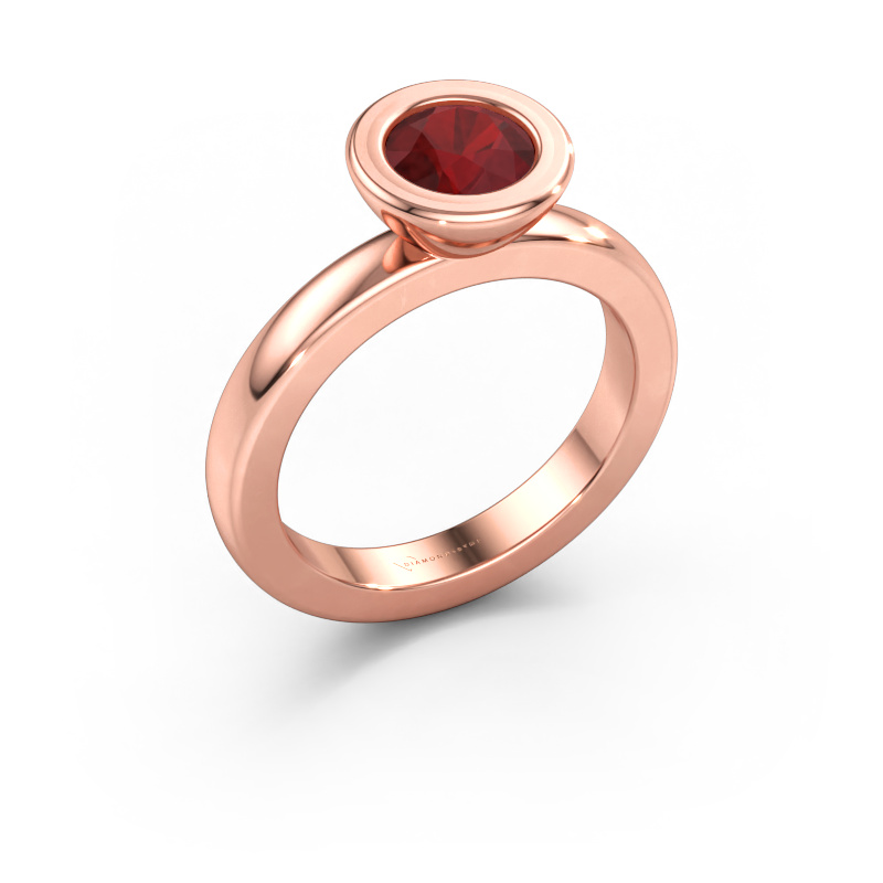 Bild av Stapelbar ring Eloise Round 585 roséguld Rubin 6 mm