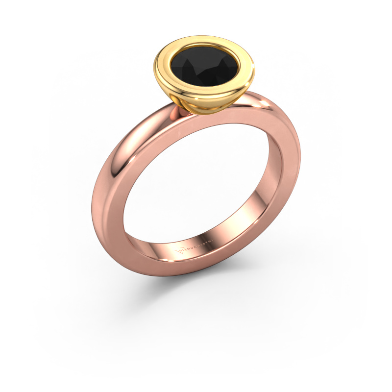 Image of Stacking ring Eloise Round 585 rose gold Black diamond 0.96 crt