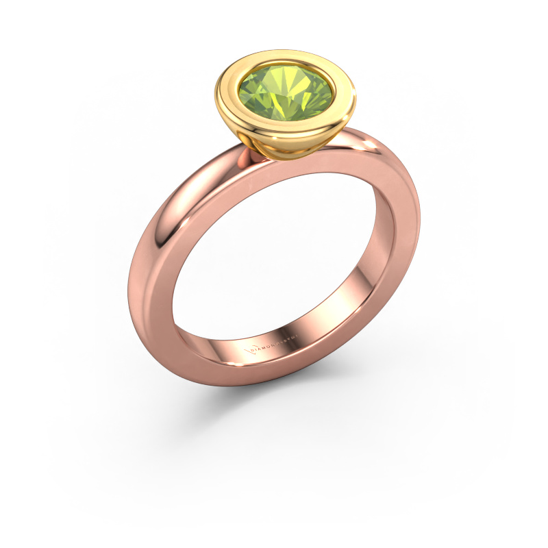 Image of Stacking ring Eloise Round 585 rose gold Peridot 6 mm