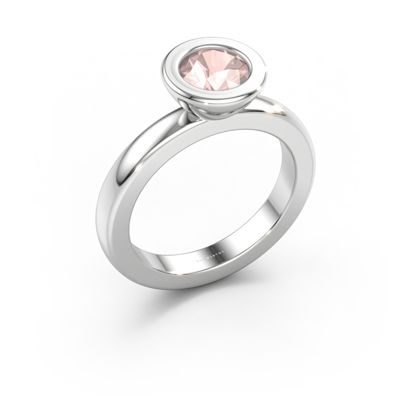 Immagine di Anello componibile Eloise Round 585 oro bianco Morganite champagne 6 mm