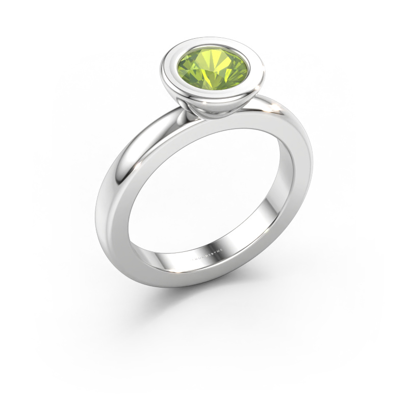 Bild von Stapelring Eloise Round 585 Weißgold Peridot 6 mm