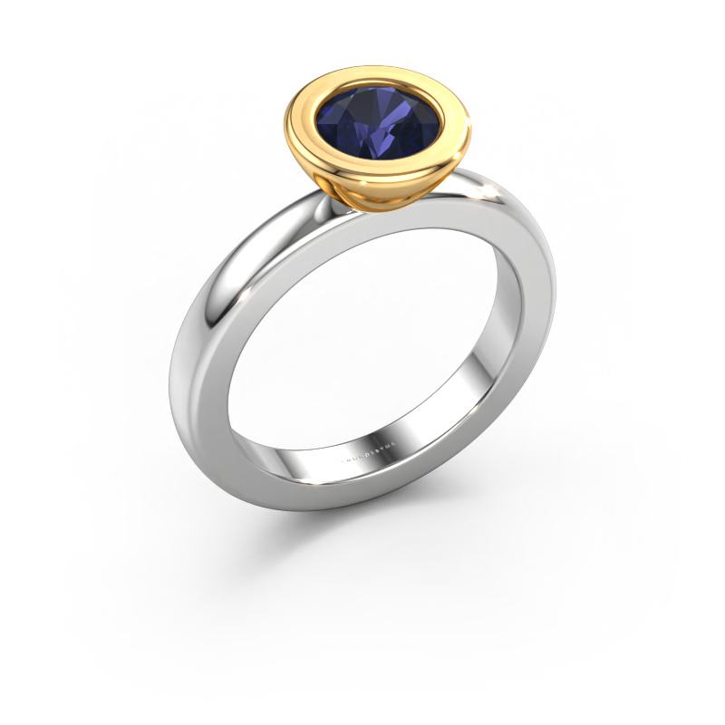 Image of Stacking ring Eloise Round 585 white gold Sapphire 6 mm