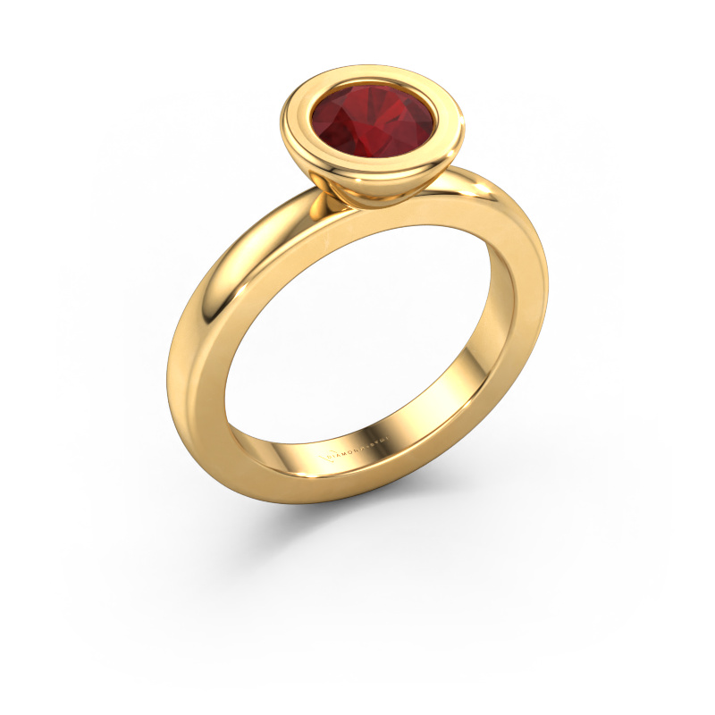 Image of Stacking ring Eloise Round 585 gold Ruby 6 mm