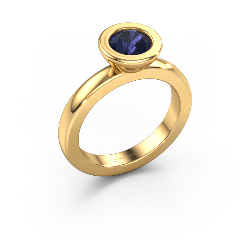 Image of Stacking ring Eloise Round 585 gold Sapphire 6 mm