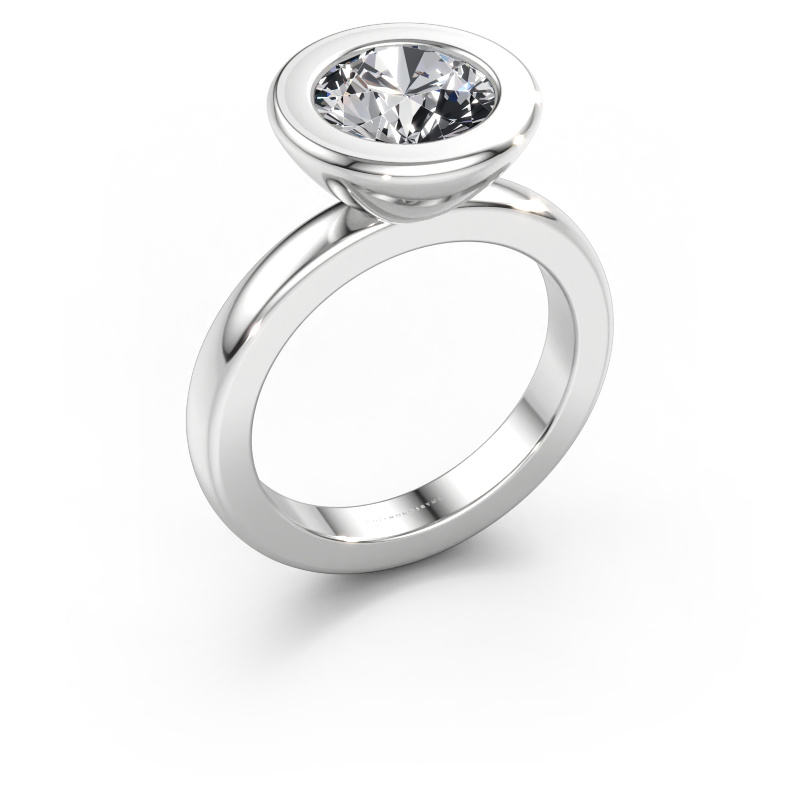 Bild av Stapelbar ring Eloise Round 585 vitt guld Diamant 2.00 crt