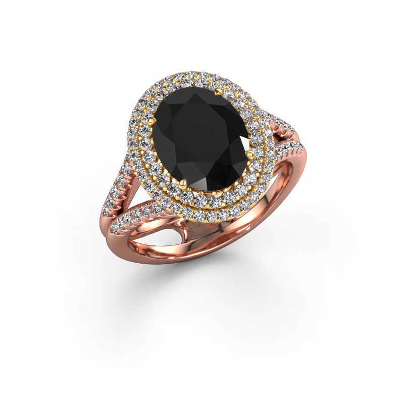 Bild von Verlobungsring Elvie 585 Roségold Schwarz Diamant 3.835 crt