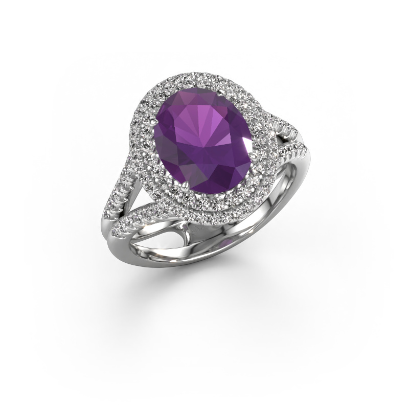 Bild von Verlobungsring Elvie 950 Platin Amethyst 10x8 mm