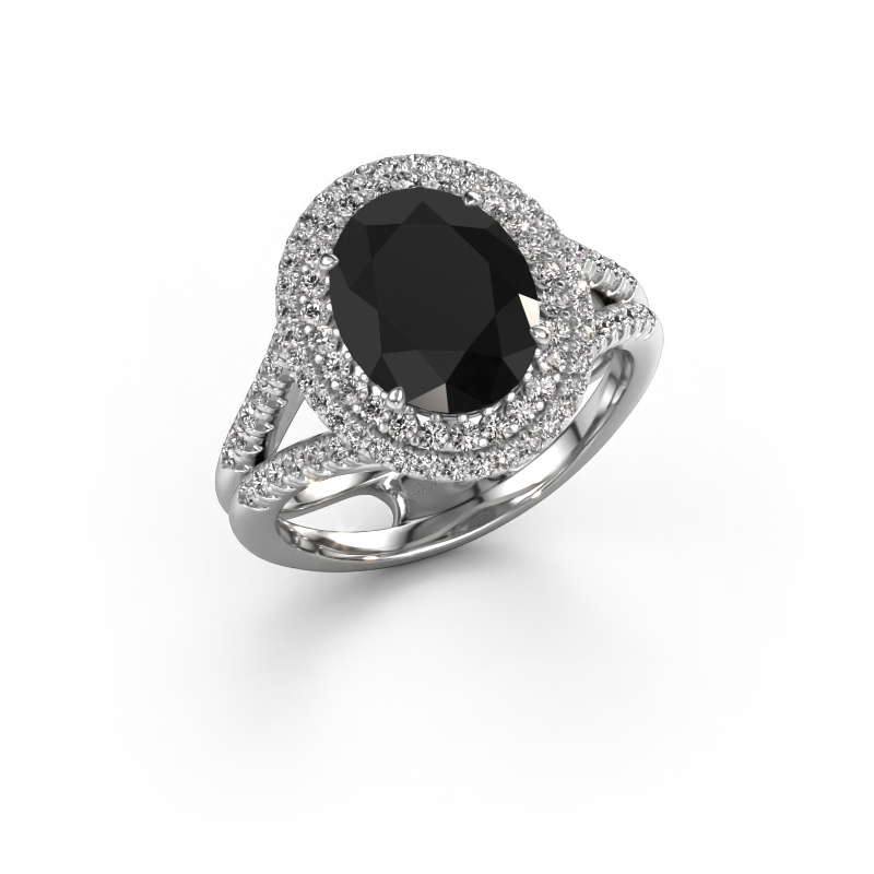Image of Engagement ring Elvie 950 platinum Black diamond 3.835 crt