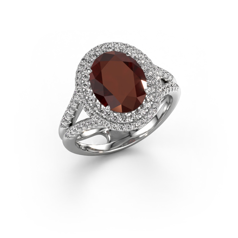 Image of Engagement ring Elvie 950 platinum Garnet 10x8 mm