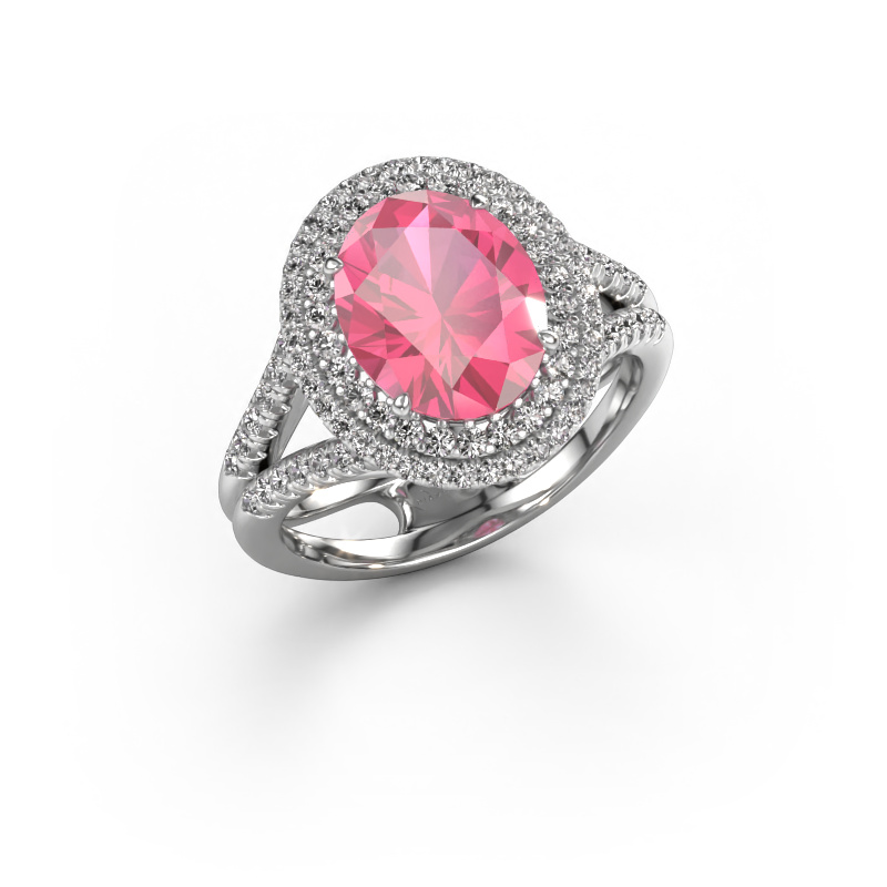 Bild von Verlobungsring Elvie 950 Platin Pink Saphir 10x8 mm