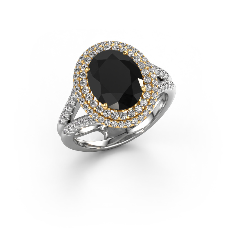 Image of Engagement ring Elvie 585 white gold Black diamond 3.835 crt