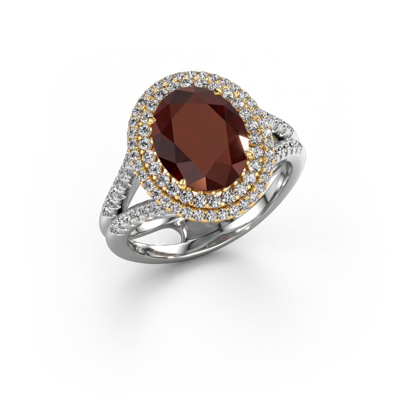 Image of Engagement ring Elvie 585 white gold Garnet 10x8 mm
