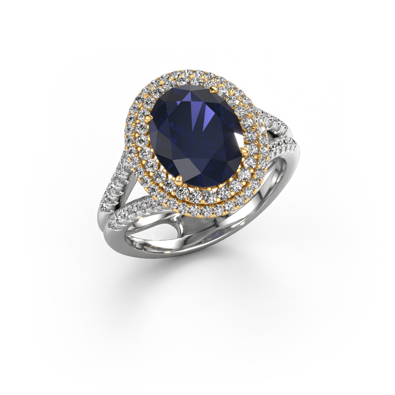 Image of Engagement ring Elvie 585 white gold Sapphire 10x8 mm