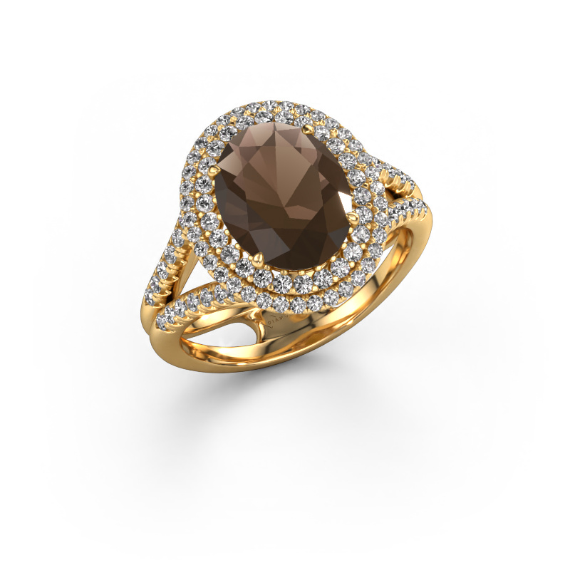 Bild von Verlobungsring Elvie 585 Gold Rauchquarz 10x8 mm