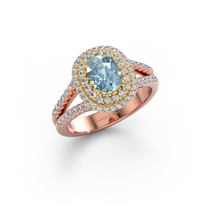 Bild von Verlobungsring Elvie CSH 585 Roségold Blauer Labordiamant 6.8x5.2 mm