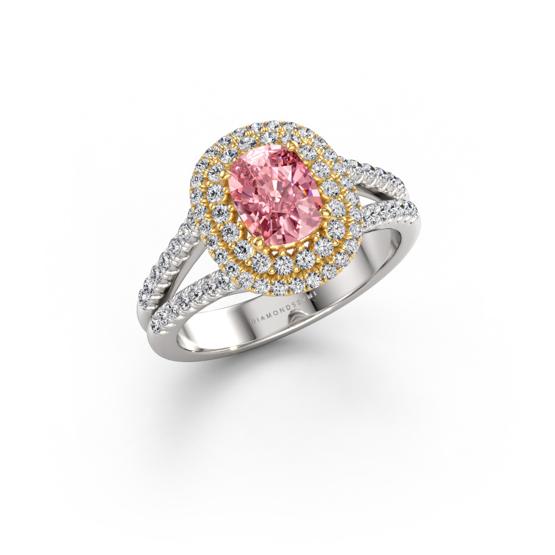 Bild von Verlobungsring Elvie CSH 585 Weißgold Rosa Labordiamant 6.8x5.2 mm