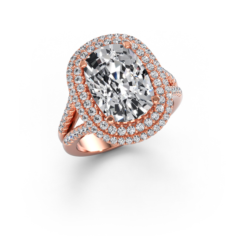 Immagine di Anello di fidanzamento Elvie CSH 585 oro rosa Diamante lab grown 5.655 crt