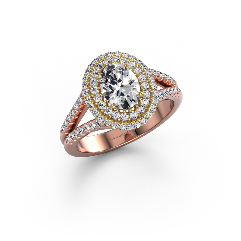Bild von Verlobungsring Elvie OVL 585 Roségold Diamant 1.31 crt