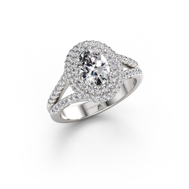 Immagine di Anello di fidanzamento Elvie OVL 950 platino Diamante 1.31 crt