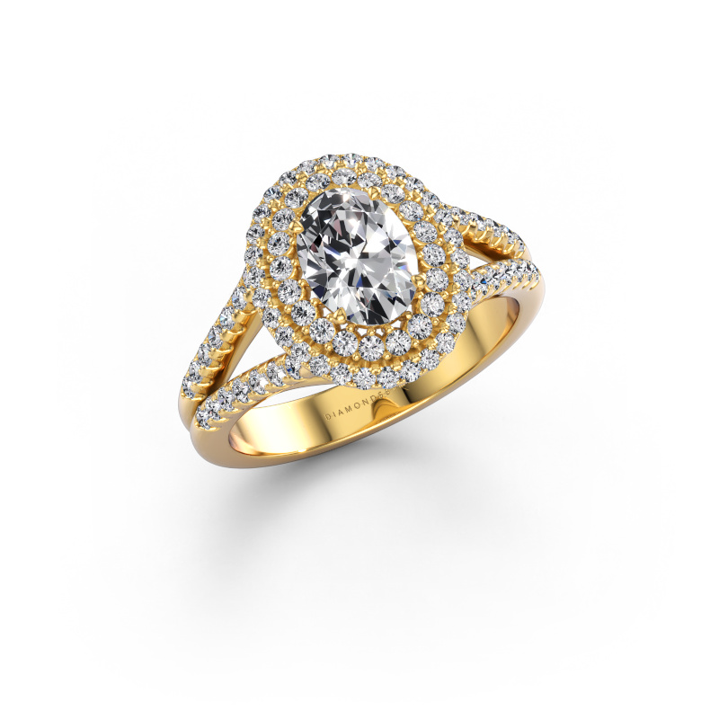 Immagine di Anello di fidanzamento Elvie OVL 585 oro Diamante 1.31 crt