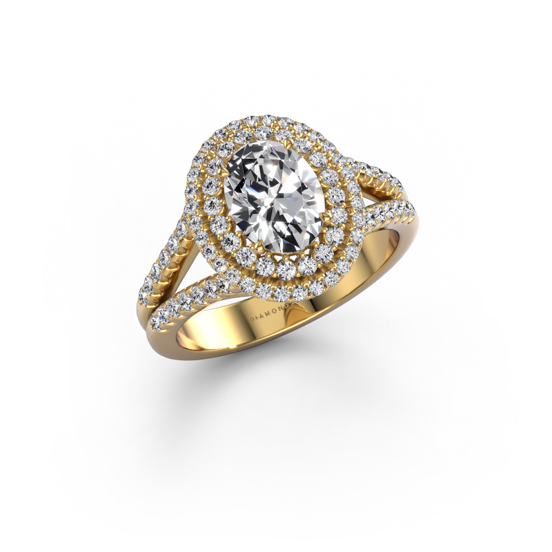 Image of Engagement ring Elvie OVL 585 gold Lab grown diamond 1.635 crt