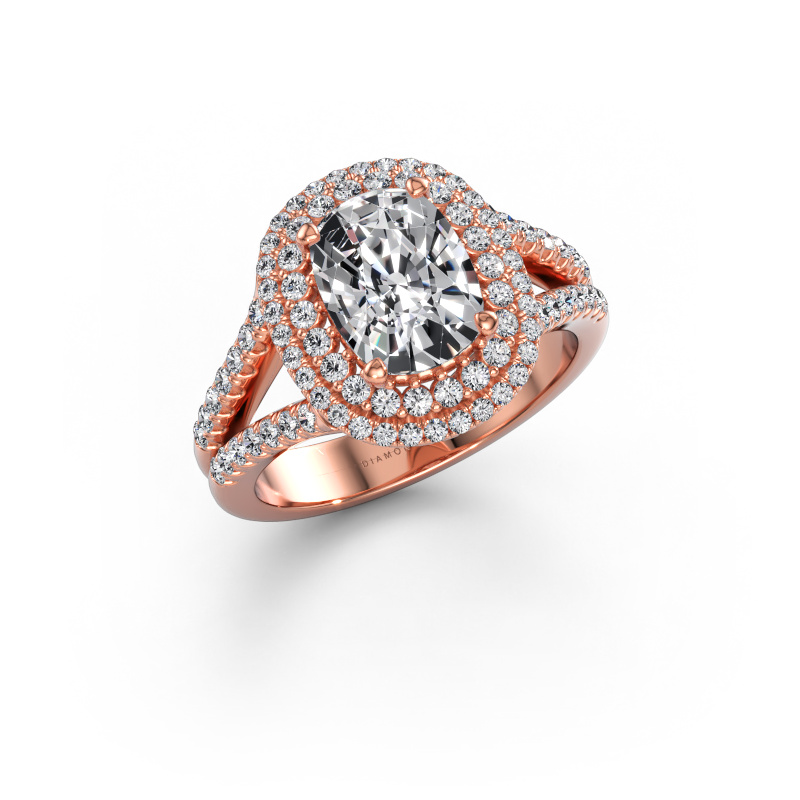 Immagine di Anello di fidanzamento Elvie CSH 585 oro rosa Diamante lab grown 2.545 crt