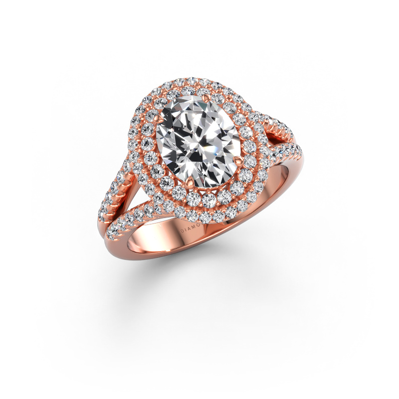 Bild av Förlovningsring Elvie OVL 585 roséguld Diamant 2.345 crt