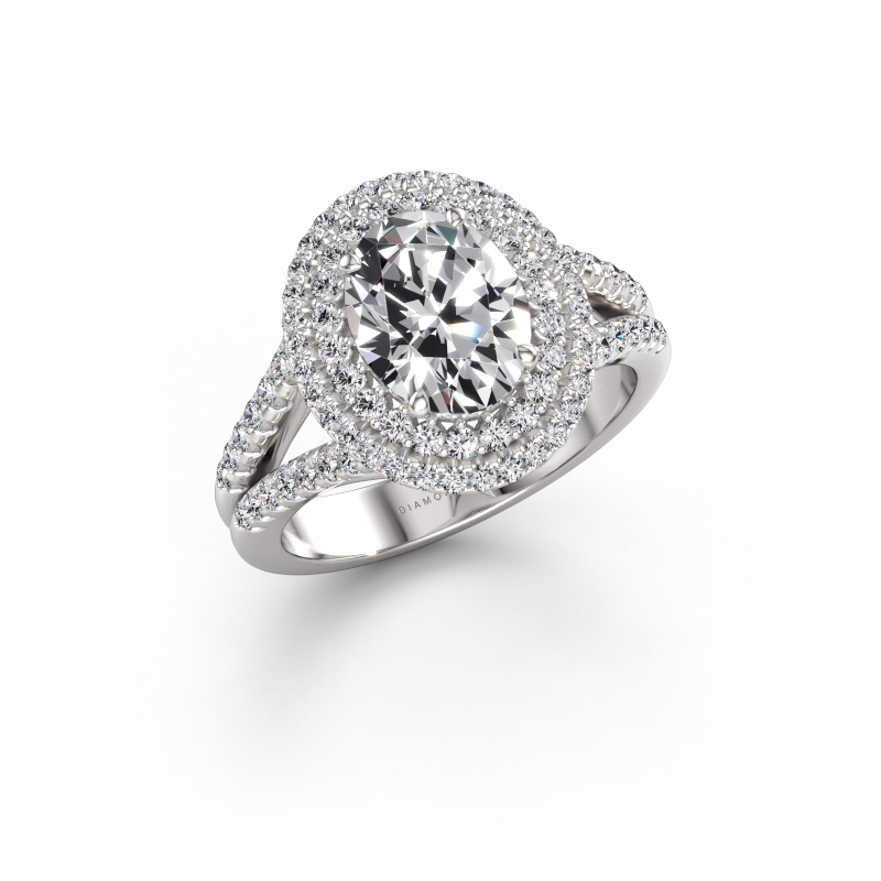 Immagine di Anello di fidanzamento Elvie OVL 950 platino Diamante 2.345 crt