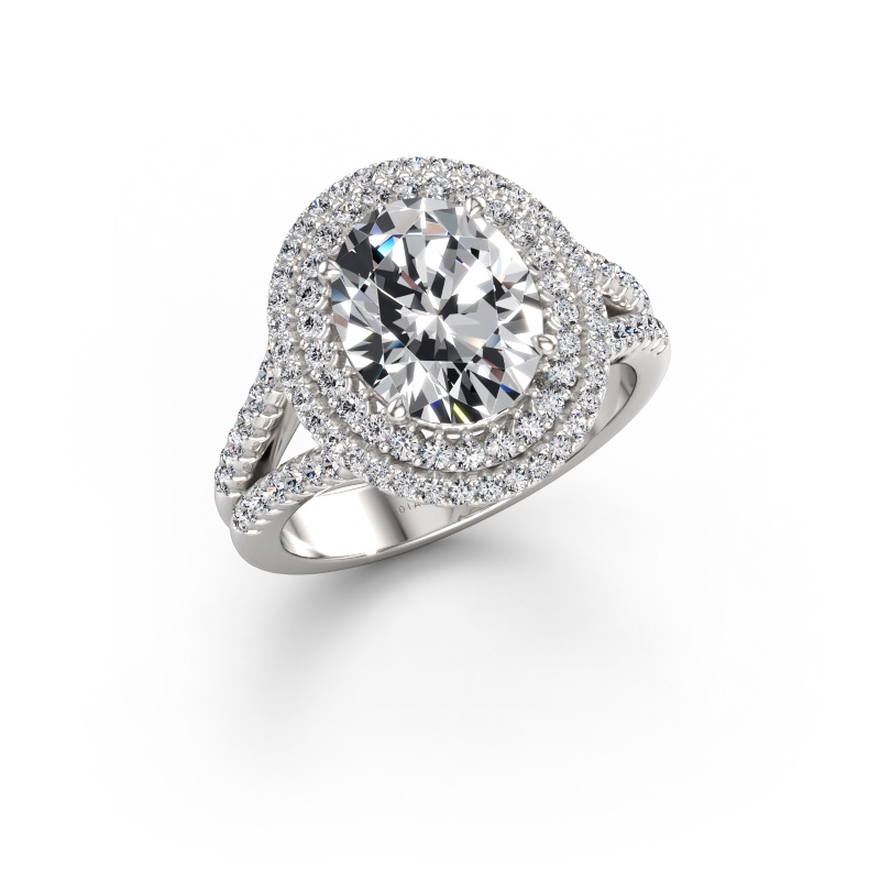 Bild av Förlovningsring Elvie OVL 585 vitt guld Diamant 3.295 crt