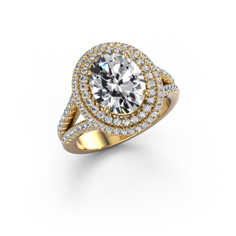 Image of Engagement ring Elvie OVL 585 gold Lab-grown diamond 3.295 crt