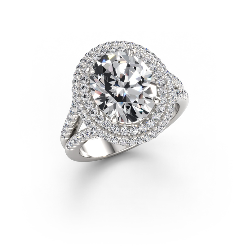 Bild av Förlovningsring Elvie OVL 950 platina Labbodlad diamant 4.47 crt