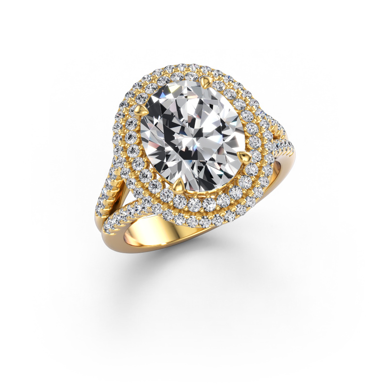 Immagine di Anello di fidanzamento Elvie OVL 585 oro Diamante lab grown 4.47 crt