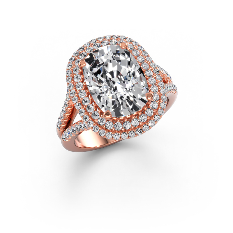 Immagine di Anello di fidanzamento Elvie CSH 585 oro rosa Diamante lab grown 5.155 crt