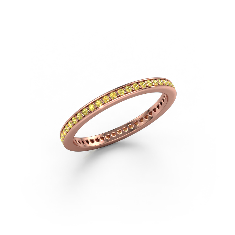 Image of Stackable ring Elvire 1 585 rose gold Yellow sapphire 1.1 mm
