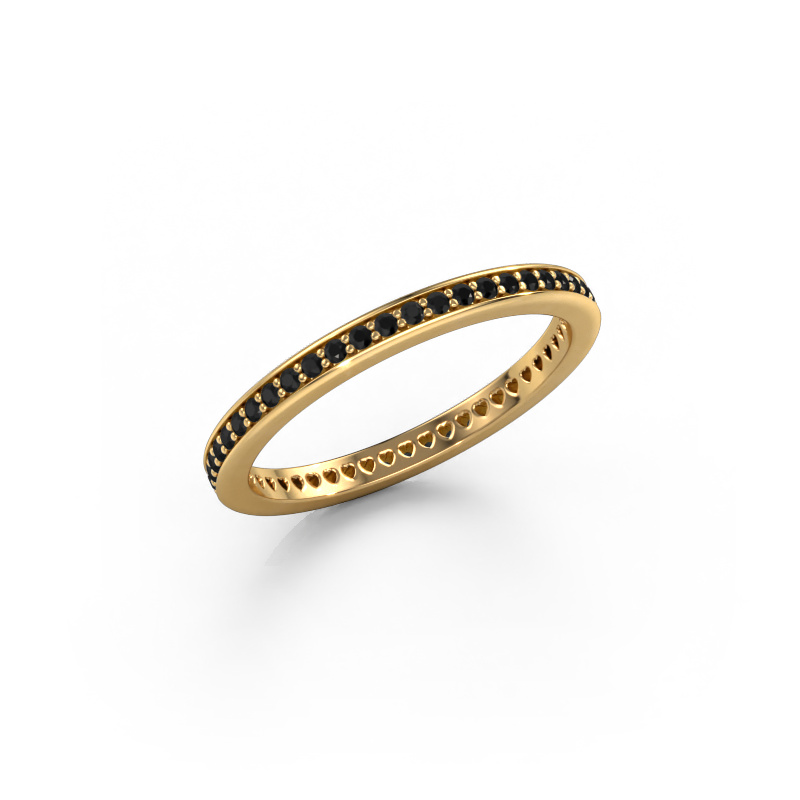 Image of Stackable ring Elvire 1 585 gold Black diamond 0.392 crt