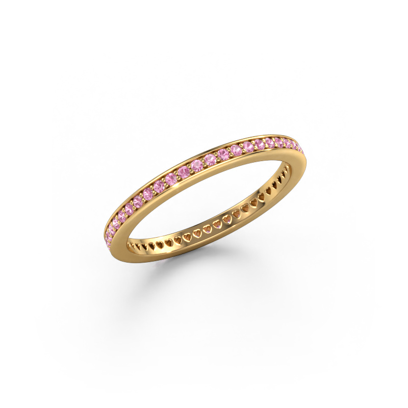 Image of Stackable ring Elvire 1 585 gold Pink sapphire 1.1 mm