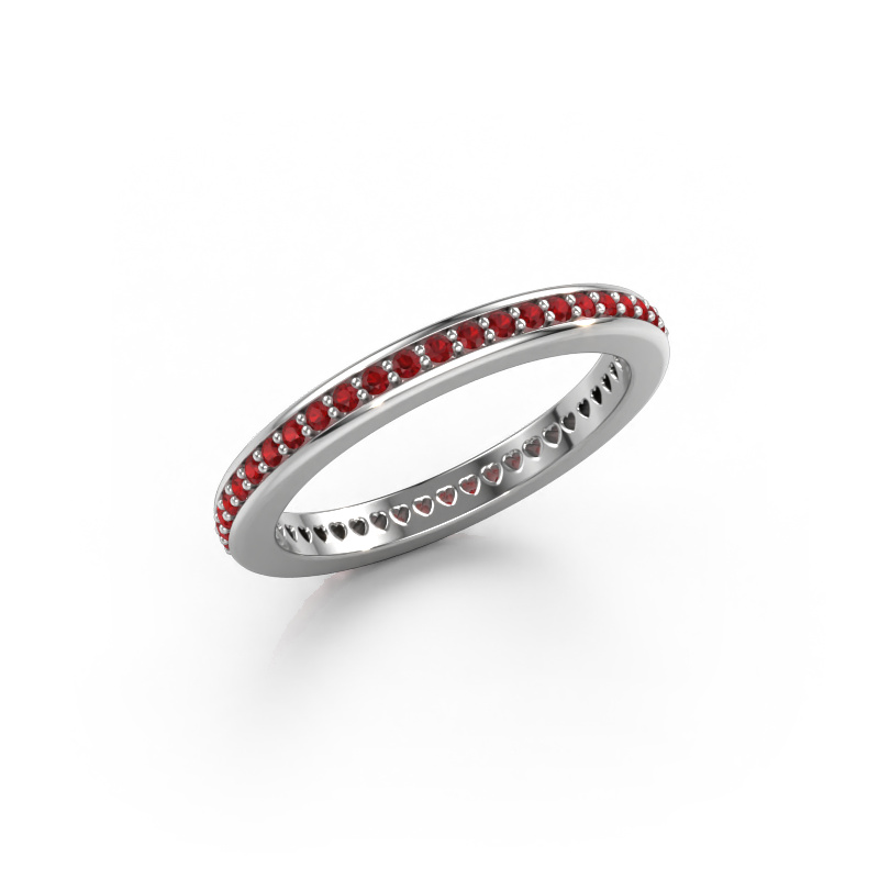 Image of Stackable ring Elvire 2 585 white gold Ruby 1.2 mm